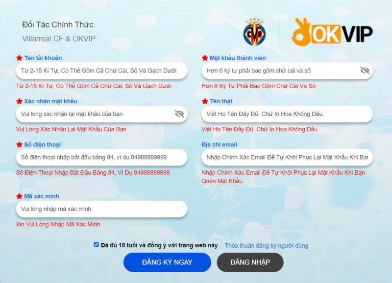 Hướng Dẫn Đăng Ký Hi88 Nhanh Chóng, Đơn Giản 6 Điền thông tin đăng ký Hi88